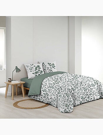 Funda nórdica + 2 fundas de almohada – algodón 57 hilos – estampado vegetal
