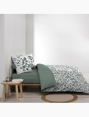 Funda nórdica + 2 fundas de almohada – algodón 57 hilos – estampado vegetal