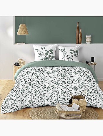 Funda nórdica + 2 fundas de almohada – algodón 57 hilos – estampado vegetal