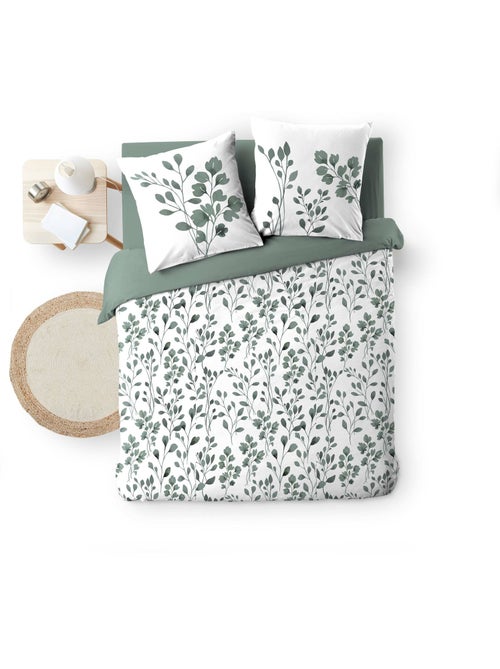 Funda nórdica + 2 fundas de almohada – algodón 57 hilos – estampado vegetal - Kiabi Funda nórdica + 2 fundas de almohada – algodón 57 hilos – estampado vegetal - Kiabi