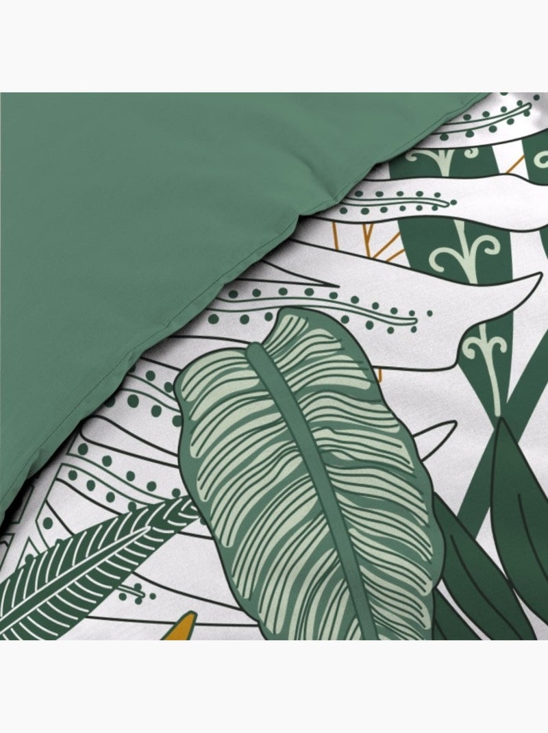 Funda nórdica + 2 fundas de almohada florida Verde - Kiabi