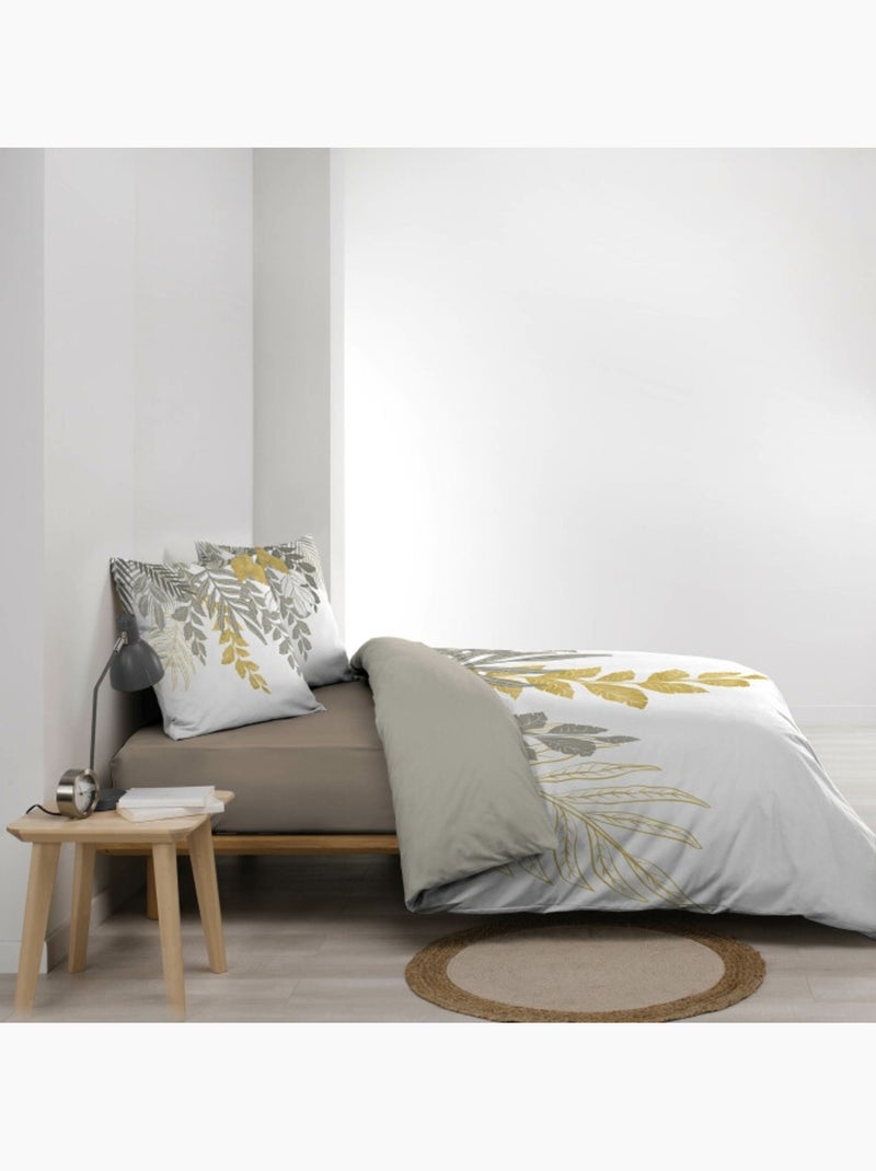 Funda nórdica 240 x 220 cm algodón 42 hilos + 2 fundas de almohada orlana Blanco - Kiabi