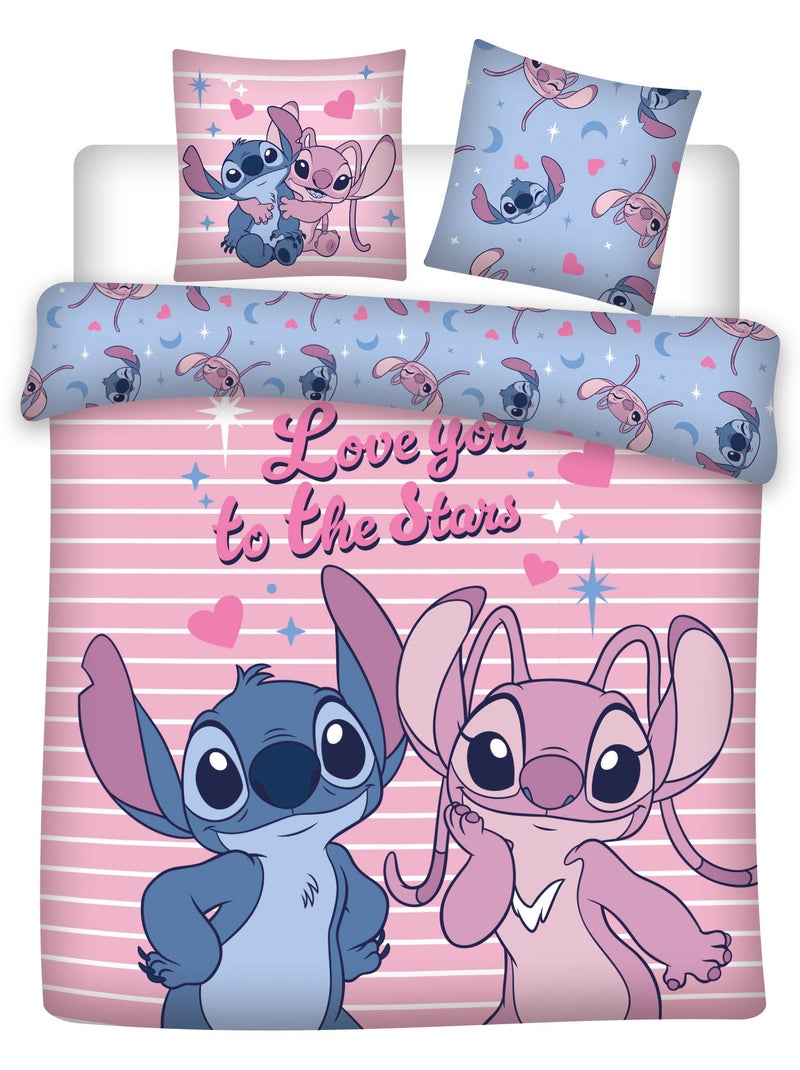 Funda Nórdica 240x220 cm + 2 Fundas de Almohada 65x65 cm Azul Rosa - Kiabi