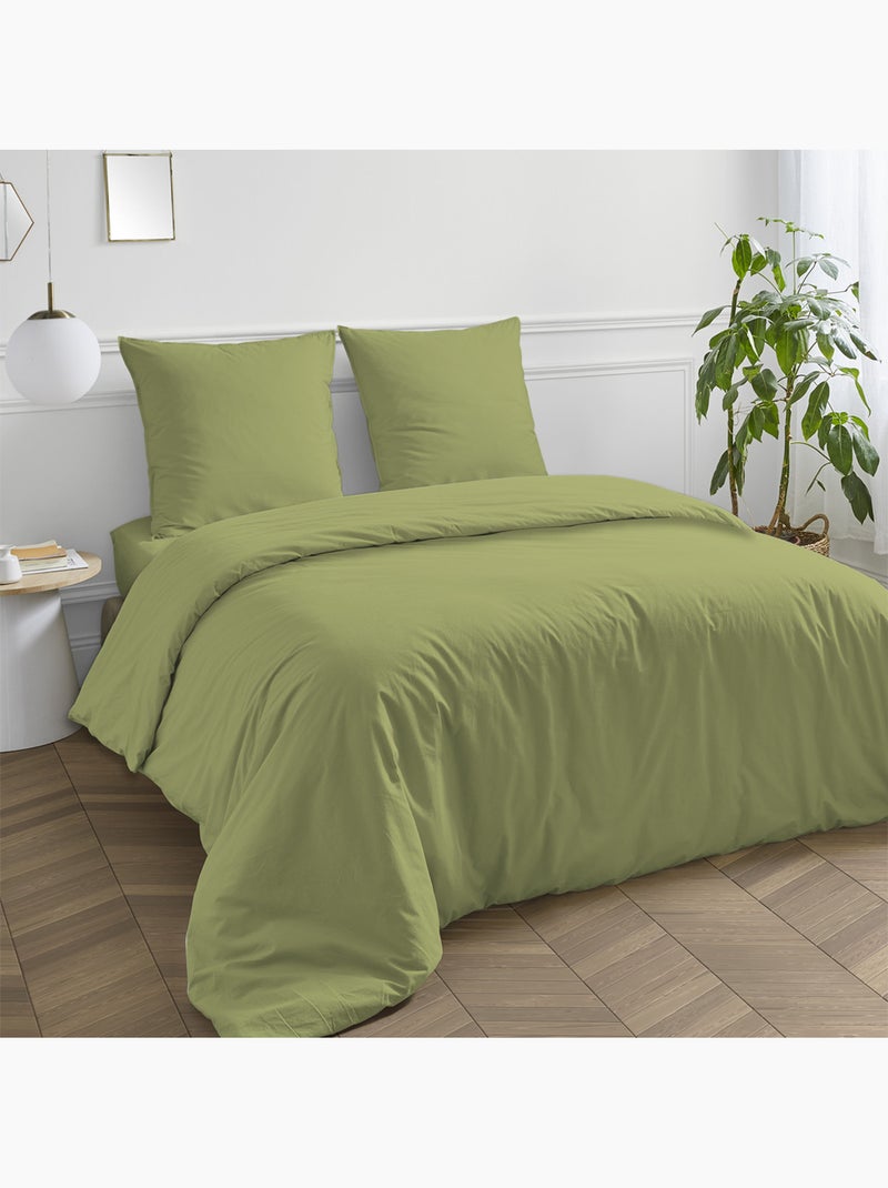 Funda nórdica algodón 57 hilos lisa – Future Home Verde tilo - Kiabi
