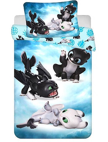 Funda nórdica algodón cómo entrenar a tu dragón 130x135 cm + funda infantil