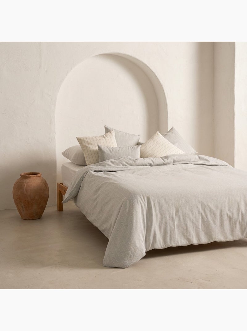 Funda nórdica algodón hilo relieve, tejido texturizado. No incluye fundas de almohada. Gris - Kiabi