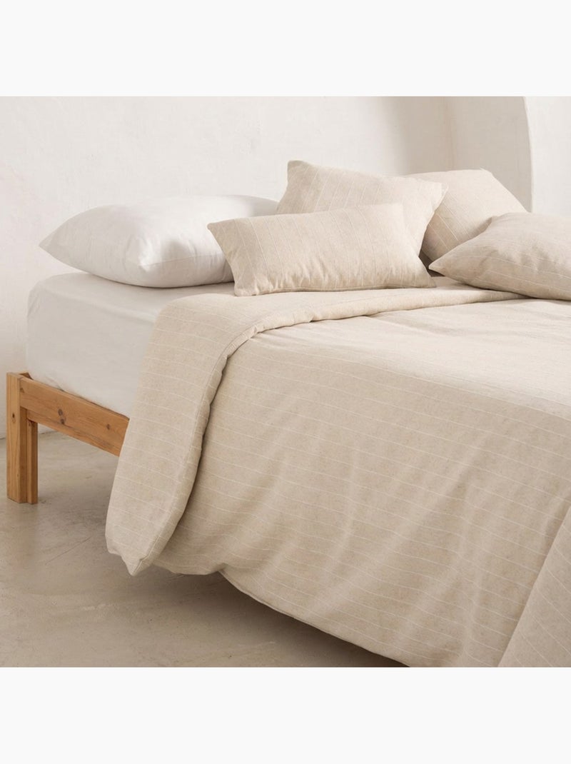 Funda nórdica algodón hilo relieve, tejido texturizado. No incluye fundas de almohada. Lino - Kiabi