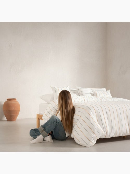 Funda nórdica algodón hilo relieve tintado, tejido texturizado. No incluye fundas de almohada. - Kiabi