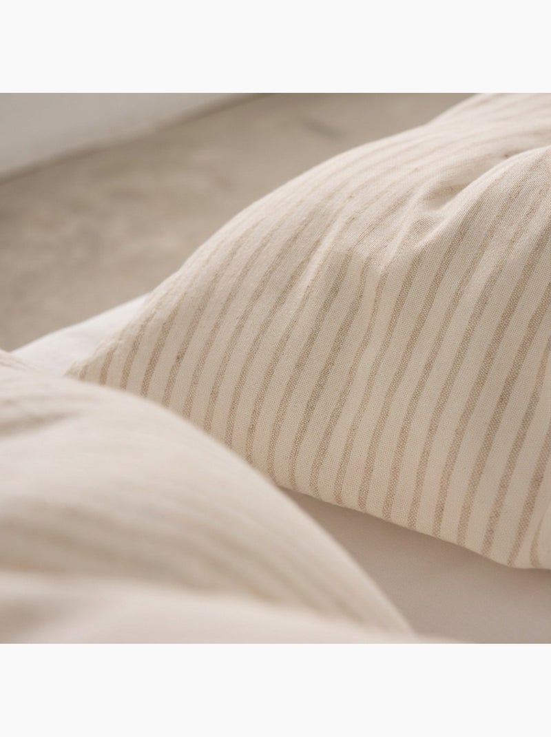 Funda nórdica algodón hilo tintado rayas, tejido texturizado. No incluye fundas de almohada. Crudo - Kiabi
