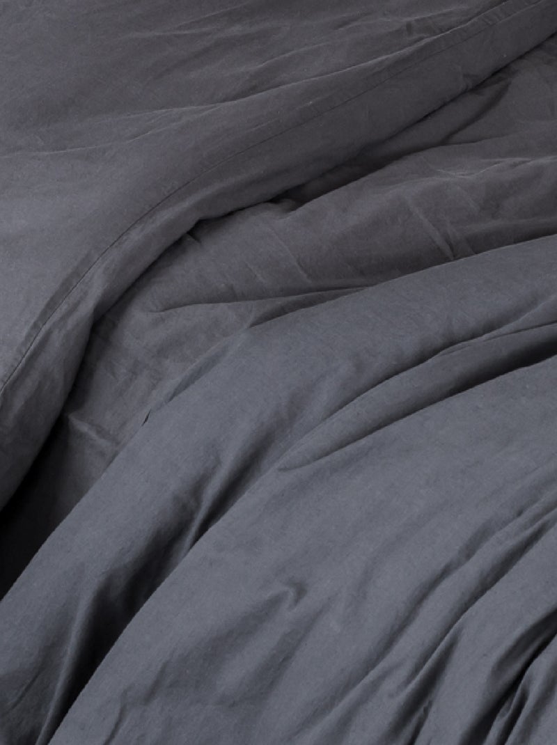 Funda Nórdica Algodón Lavado Oekotex Gris antracita - Kiabi