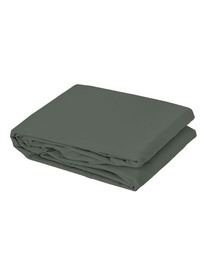Funda Nórdica Algodón Lavado Oekotex Verde oscuro - Kiabi