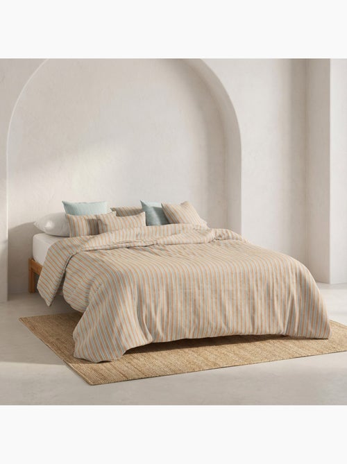 Funda nórdica algodón rayas relieve, tejido texturizado. No incluye fundas de almohada. - Kiabi
