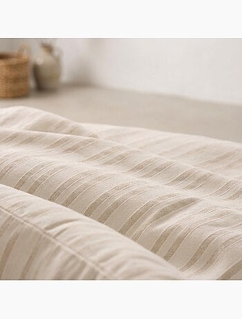 Funda nórdica algodón rayas relieve, tejido texturizado. No incluye fundas de almohada.
