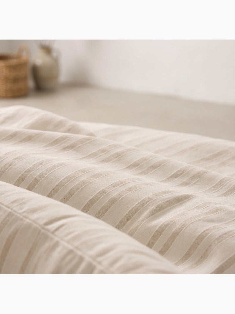 Funda nórdica algodón rayas relieve, tejido texturizado. No incluye fundas de almohada. Crudo - Kiabi
