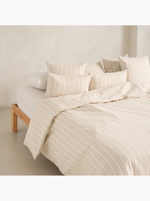 Funda nórdica algodón rayas relieve, tejido texturizado. No incluye fundas de almohada. - Kiabi