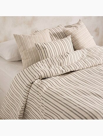 Funda nórdica algodón rayas relieve, tejido texturizado. No incluye fundas de almohada.