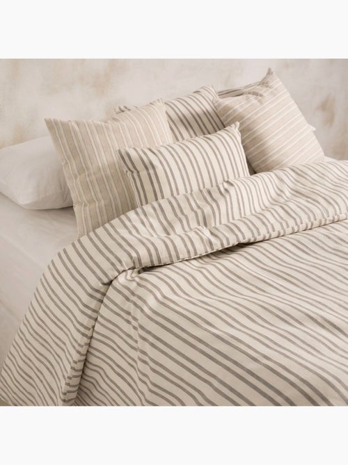 Funda nórdica algodón rayas relieve, tejido texturizado. No incluye fundas de almohada. - Kiabi