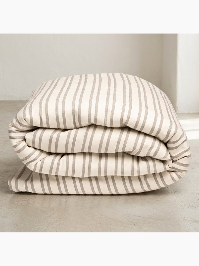 Funda nórdica algodón rayas relieve, tejido texturizado. No incluye fundas de almohada. Taupe - Kiabi