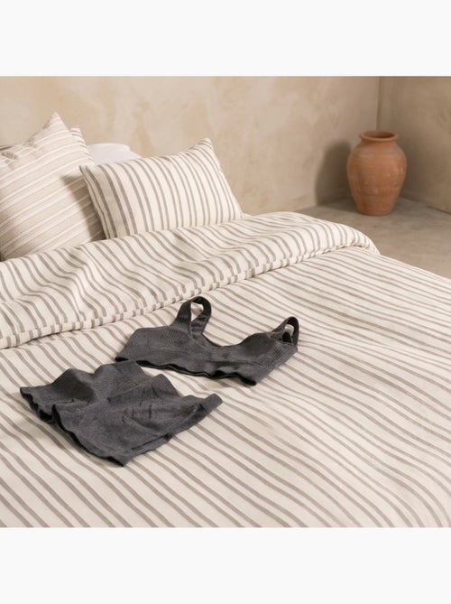 Funda nórdica algodón rayas relieve, tejido texturizado. No incluye fundas de almohada. - Kiabi
