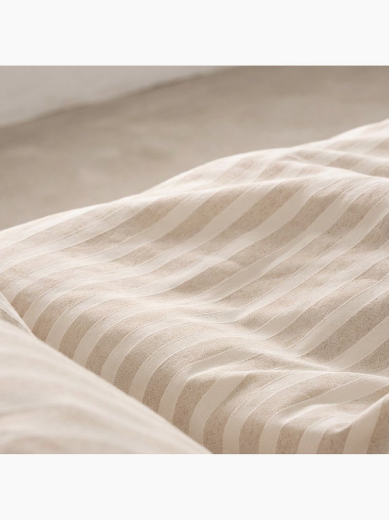 Funda nórdica algodón rayas relieve, tejido texturizado. No incluye fundas de almohada. Taupe - Kiabi