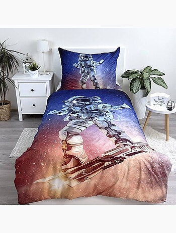 Funda nórdica astronauta 140 x 200 cm + almohada - conjunto de cama infantil