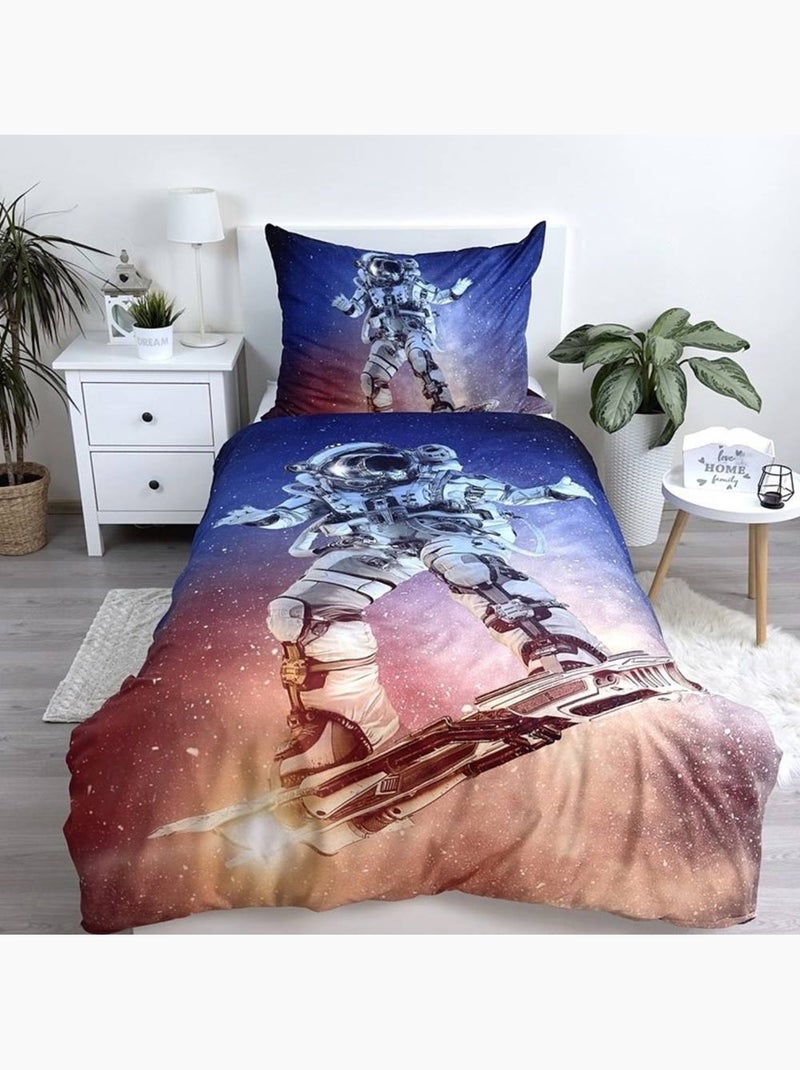 Funda nórdica astronauta 140 x 200 cm + almohada - conjunto de cama infantil Azul marino - Kiabi
