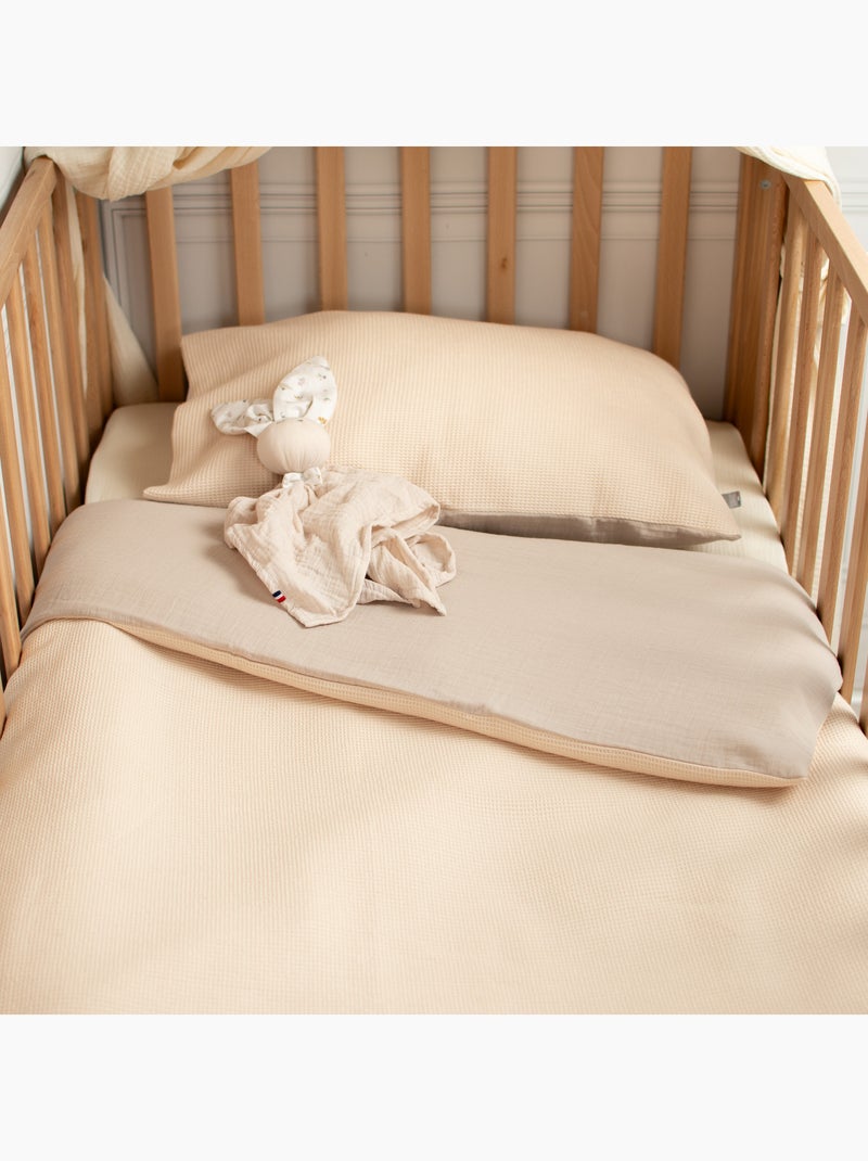 Funda nórdica bebé reversible gasa de algodón | SEVIRA KIDS Beige - Kiabi