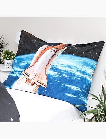 Funda nórdica cohete 140x200 cm + funda de almohada - estampado fosforescente