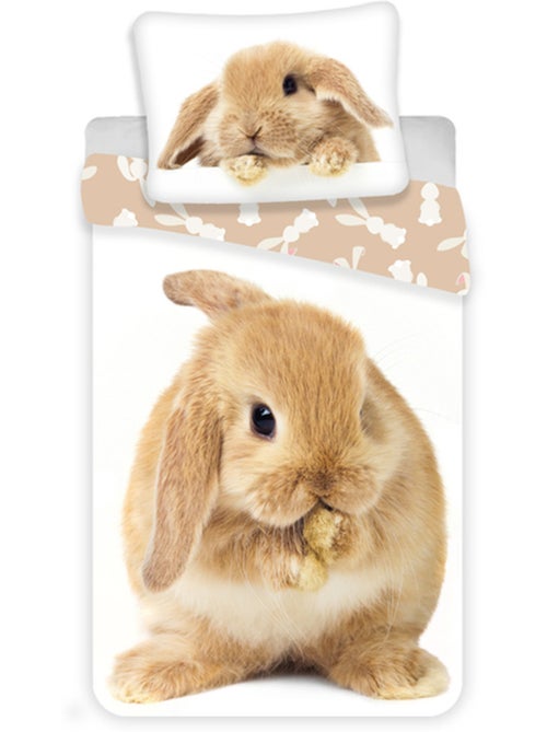 Funda nórdica conejo 140x200 cm con funda de almohada - juego de cama de algodón - Kiabi Funda nórdica conejo 140x200 cm con funda de almohada - juego de cama de algodón - Kiabi
