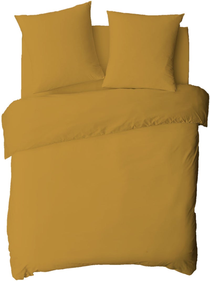Funda nórdica de algodón 100% ESSENTIEL 57 hilos, liso - 140x200 cm Amarillo - Kiabi