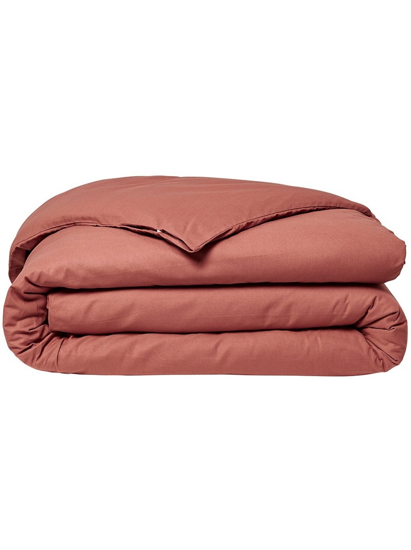 Funda nórdica de algodón liso - Afibel Rojo ladrillo - Kiabi