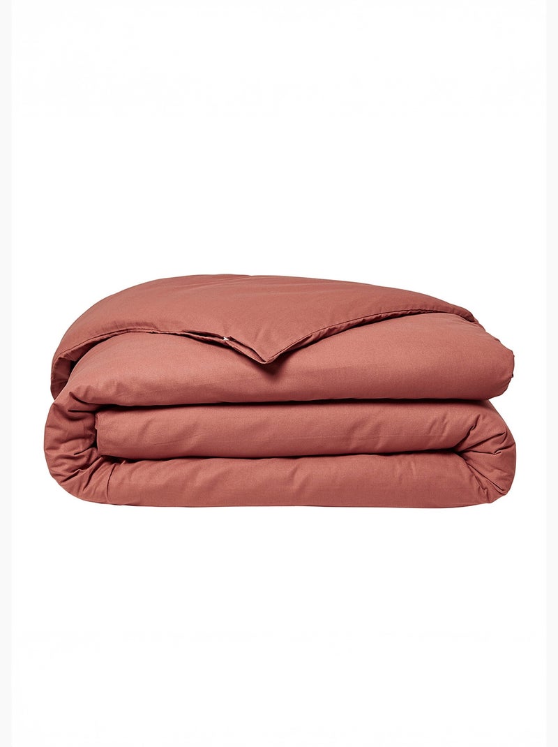 Funda nórdica de algodón liso - Afibel Rojo ladrillo - Kiabi