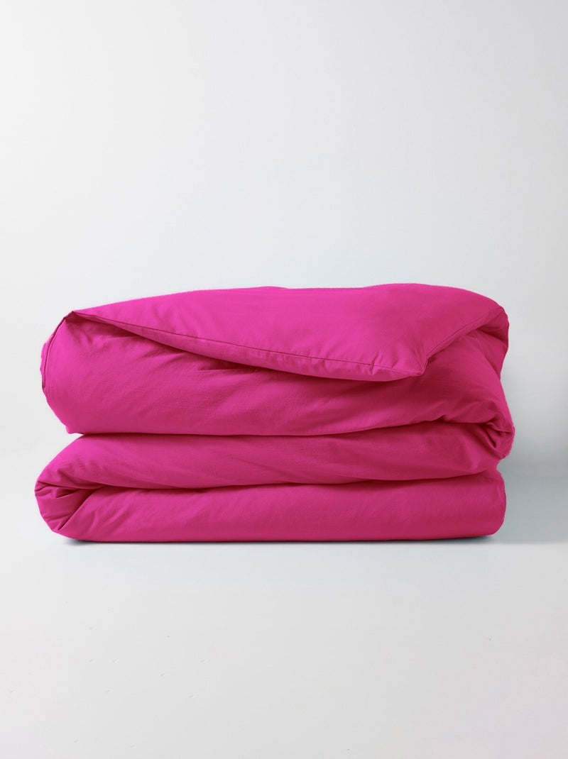 Funda nórdica de algodón liso - Afibel Rosa fucsia - Kiabi