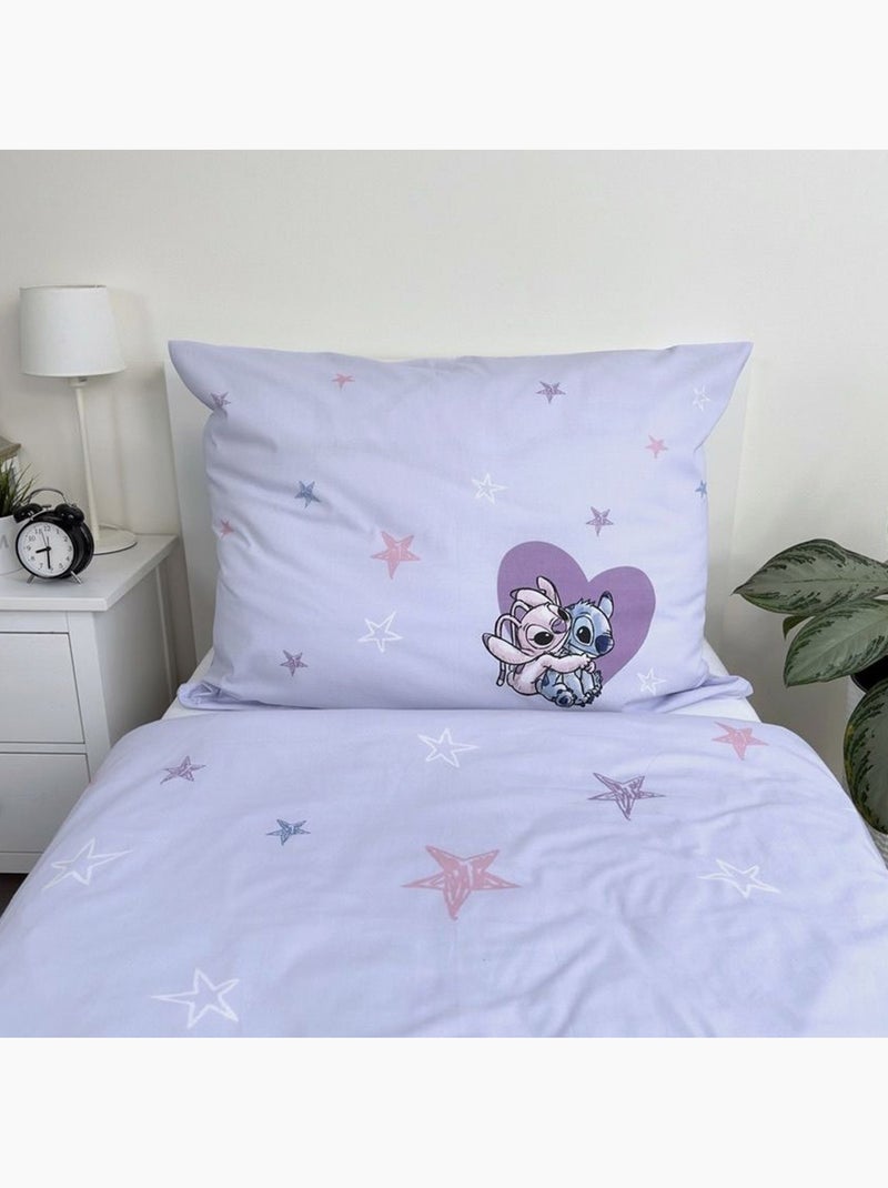 Funda nórdica de algodón stitch & angel 140x200 cm con funda de almohada - juego de cama infantil Azul Rosa - Kiabi