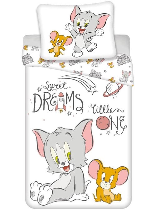 Funda nórdica de algodón tom & jerry 100x135 cm + funda de almohada - ideal cama evolutiva - Kiabi
