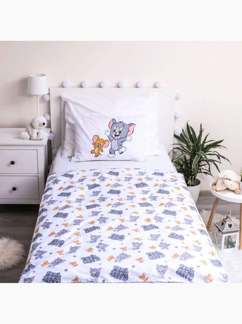 Funda nórdica de algodón tom & jerry 100x135 cm + funda de almohada - ideal cama evolutiva - Kiabi