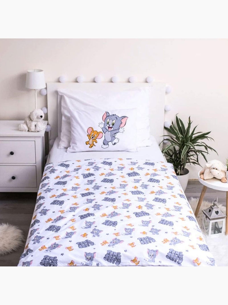 Funda nórdica de algodón tom & jerry 100x135 cm + funda de almohada - ideal cama evolutiva Multicolor - Kiabi