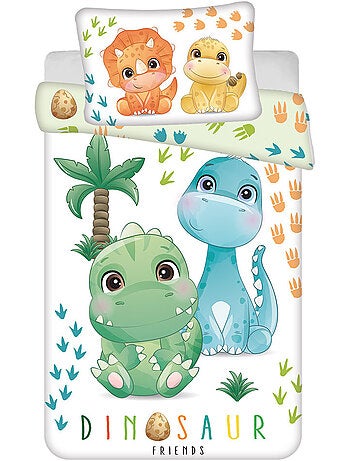 Funda nórdica dinosaurios 100x135 cm + funda de almohada - juego de cama para bebé