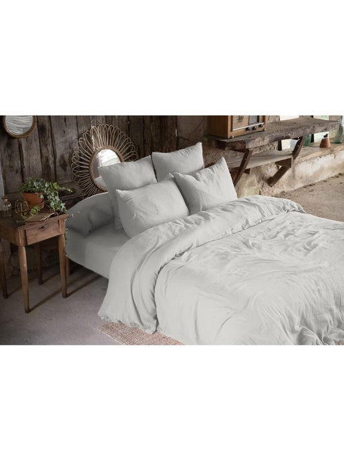 Funda nórdica doble gasa de algodón + 2 fundas de almohada 60x60 cm - Kiabi Funda nórdica doble gasa de algodón + 2 fundas de almohada 60x60 cm - Kiabi