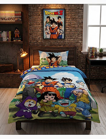 Funda Nórdica Dragon Ball 140x200cm + Funda Almohada 65x65cm – Goku Vegeta – Policotón – Licencia Of