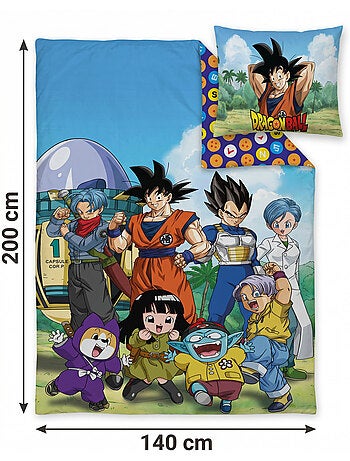 Funda Nórdica Dragon Ball 140x200cm + Funda Almohada 65x65cm – Goku Vegeta – Policotón – Licencia Of