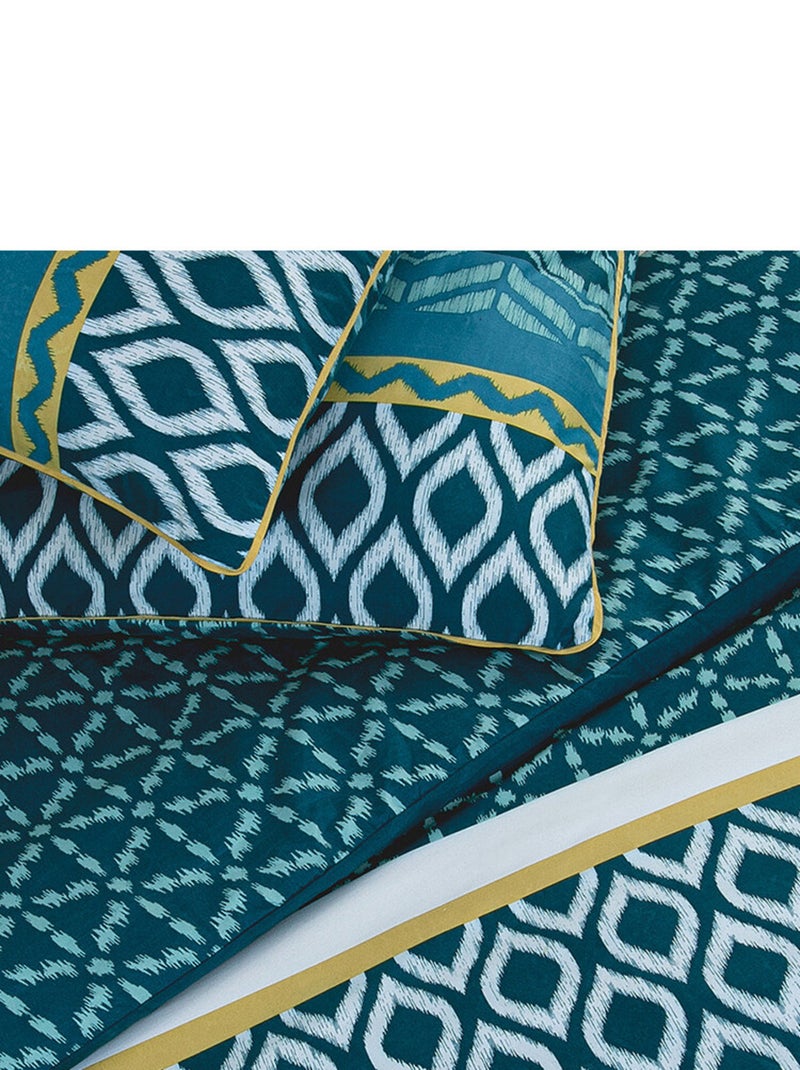 Funda nórdica efecto doble tacto piel de melocotón de doble cara en microfibra lavada – Future Home Azul petróleo - Kiabi