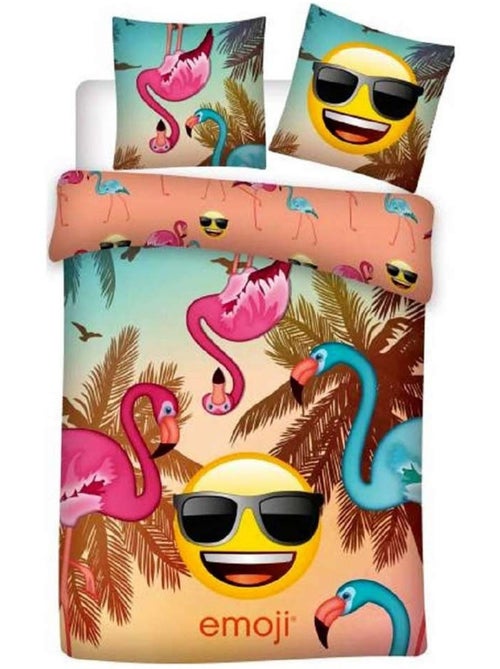 Funda nórdica emoji flamingo tropical 140x 200 cm + funda de almohada - Kiabi