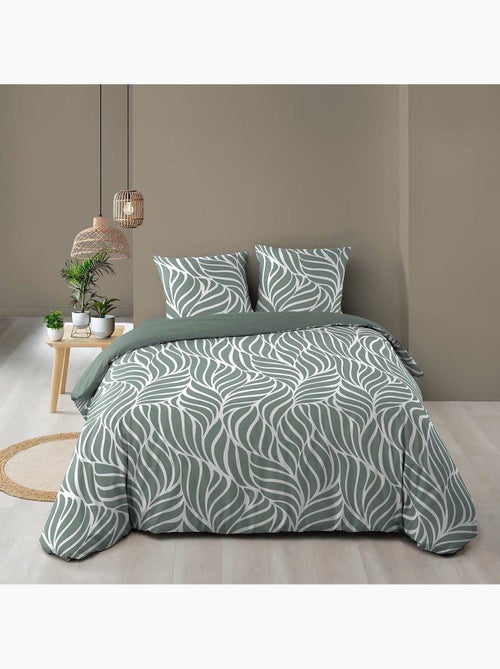 Funda nórdica estampada 57 hilos follaje moderno – 2 fundas de almohada incluidas - Kiabi Funda nórdica estampada 57 hilos follaje moderno – 2 fundas de almohada incluidas - Kiabi