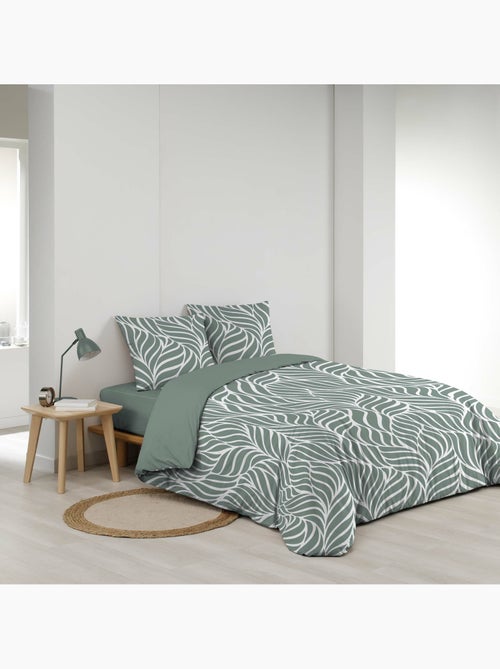 Funda nórdica estampada 57 hilos follaje moderno – 2 fundas de almohada incluidas - Kiabi Funda nórdica estampada 57 hilos follaje moderno – 2 fundas de almohada incluidas - Kiabi