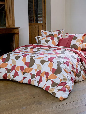 Funda nórdica geométrica de percal de algodón