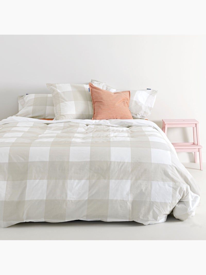 Funda nórdica Gingham "Happyfriday" Beige - Kiabi