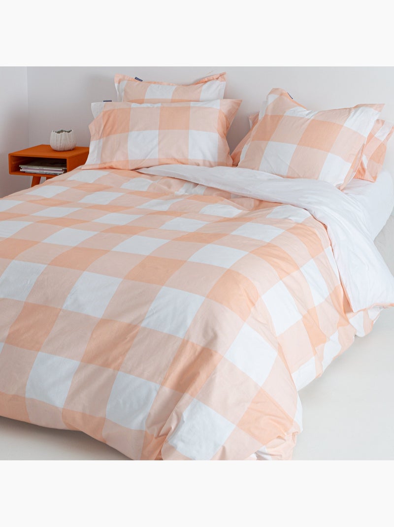 Funda nórdica Gingham "Happyfriday" Melocotón - Kiabi