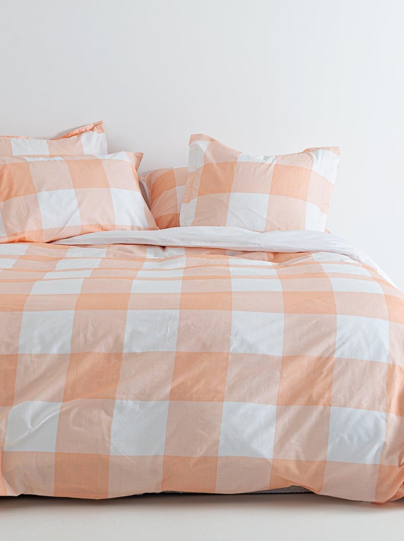 Funda nórdica Gingham "Happyfriday" Melocotón - Kiabi