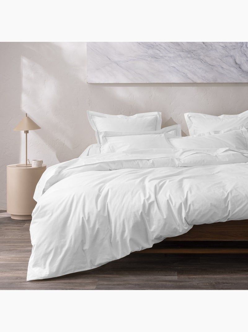 Funda nórdica grand hôtel signature — percal de algodón peinado 80 hilos/cm² Blanco - Kiabi